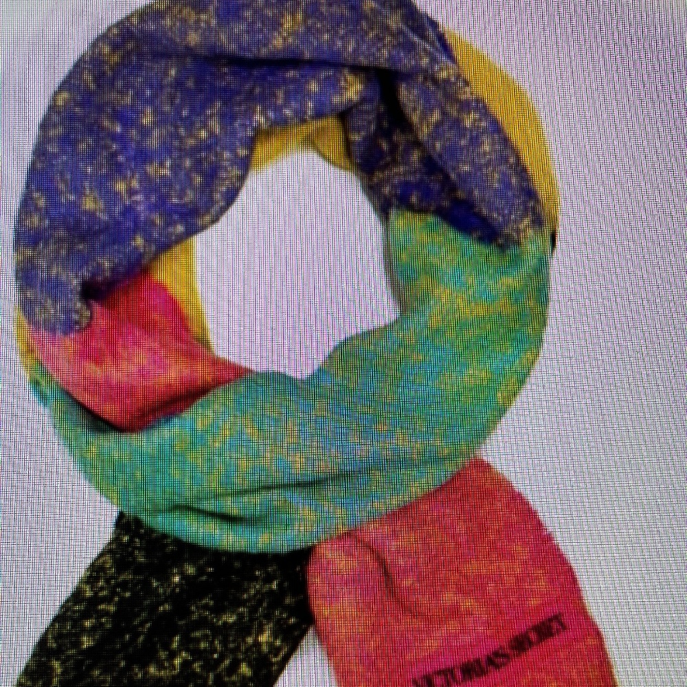 NEW IN PACKAGE VICTORIA'S SECRET WINTER ANGEL PLUSH COLORBLOCK SCARF  RAINBOW